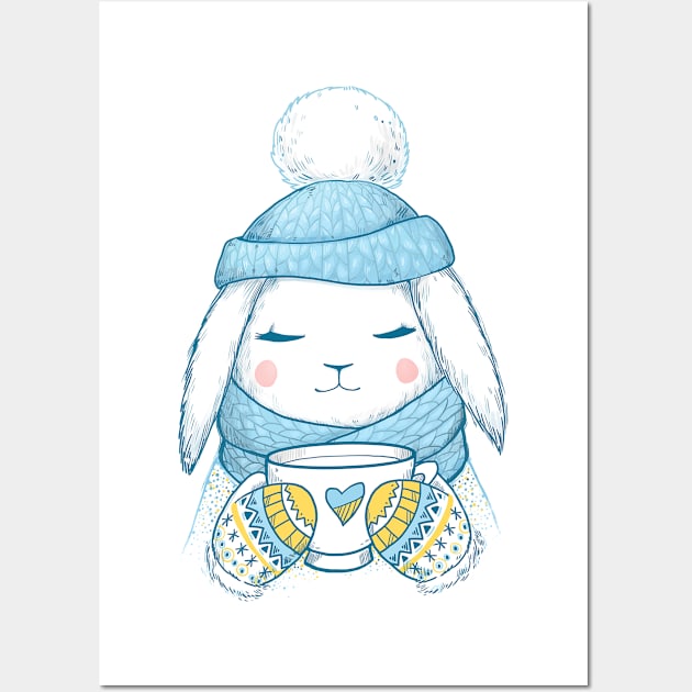 Winter Rabbit Wall Art by Olya Yatsenko